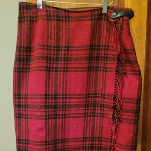 Eddie Bauer LEGEND wool blanket skirt womens 14